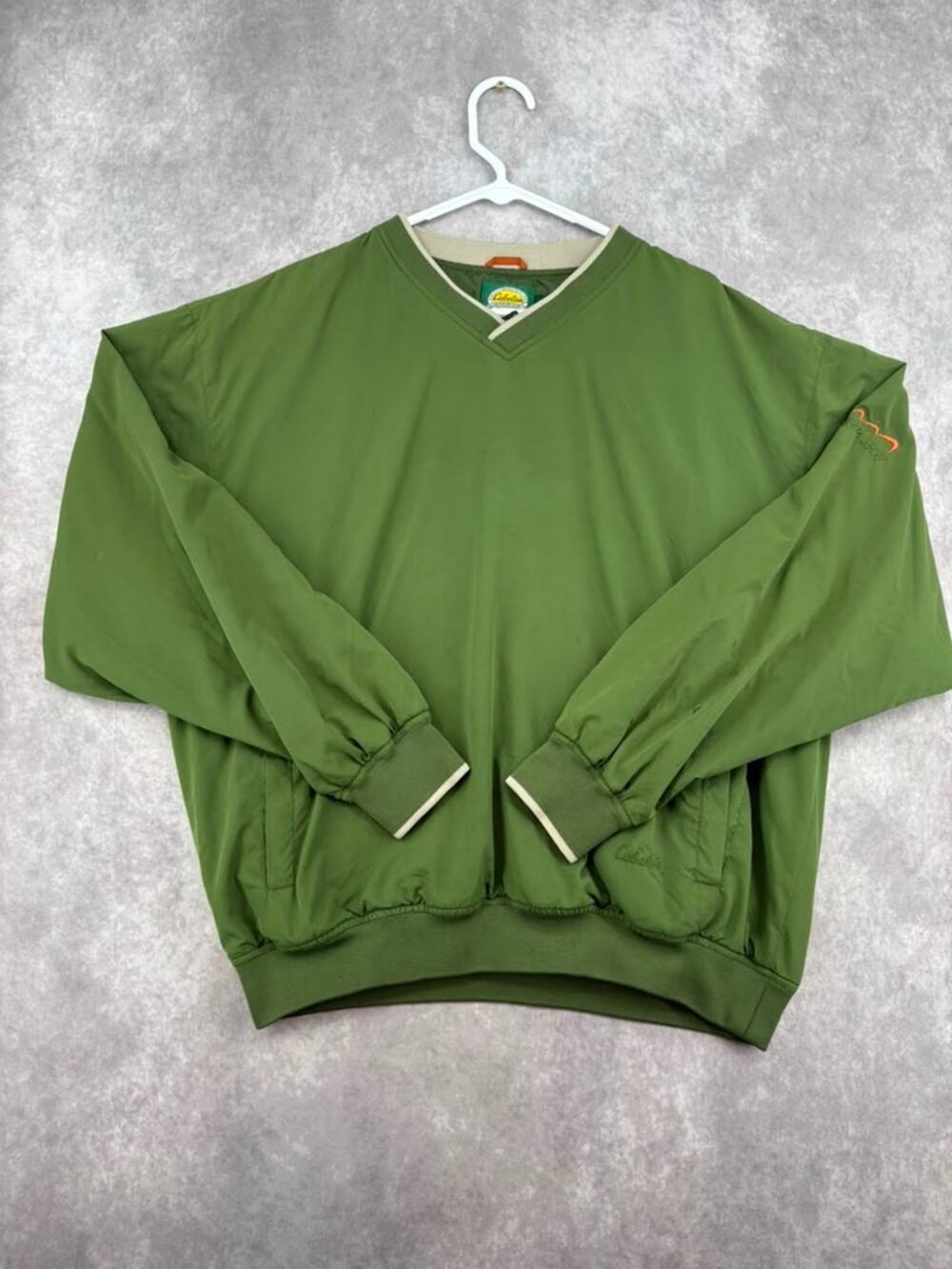 Cabela’s Men’s L Green V-Neck Outdoor Pullover Jacket